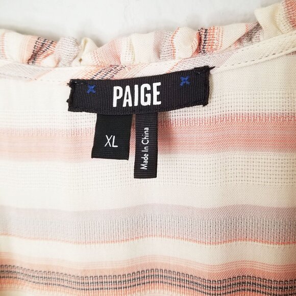 Paige Cristina Ruffle Smocked Tiered Minidress XL Ecru Neutral Boho Beach $199 - Picture 7 of 16